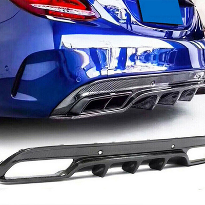 Echte koolstofvezel achterbumper diffuser lip voor Mercedes Benz W205 C250 Sport C43 C63 AMG 2015 2019