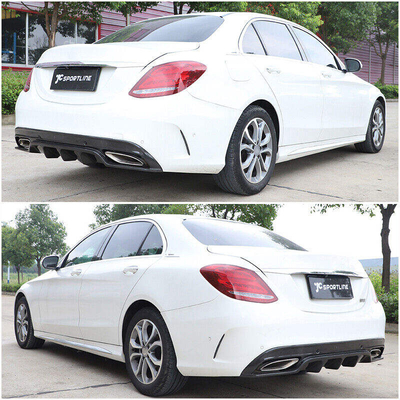 Echte koolstofvezel achterbumper diffuser lip voor Mercedes Benz W205 C250 Sport C43 C63 AMG 2015 2019