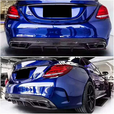 Echte koolstofvezel achterbumper diffuser lip voor Mercedes Benz W205 C250 Sport C43 C63 AMG 2015 2019