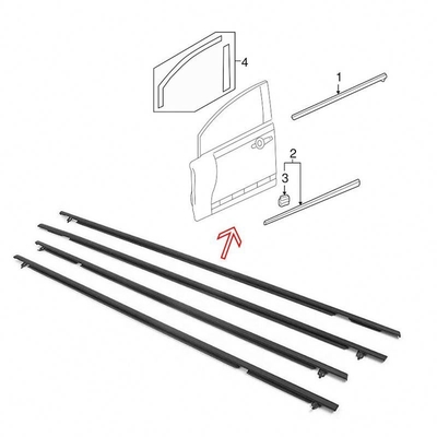 Grote voorraad rubberen autodeur weerstrook voor Honda Civic 72950-Sna-A01 72910-Sna-A01