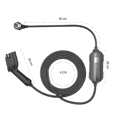 Draagbare laadstation Modus 2 Sae J1772 16A Ev Laadkabel 5m TUV-gecertificeerde kabel