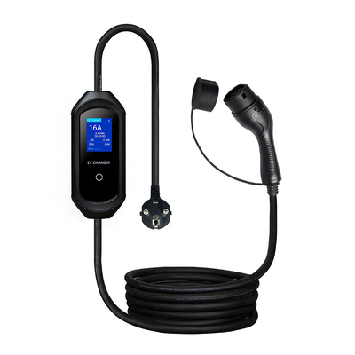 16A Draagbare EV-oplader Type 1 oplaadstation met rode LED-indicator en kabel