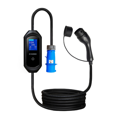 16A Draagbare EV-oplader Type 1 oplaadstation met rode LED-indicator en kabel