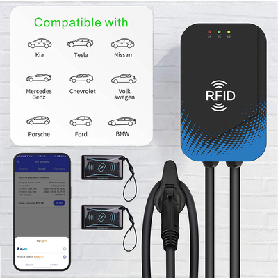3.5 inch LCD-scherm elektrisch laadstation met app-ondersteuning en 7kW-uitgang