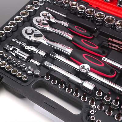 Autoreparatie 151PCS Autotoolbox 12pt 6pt Socket Set Tool Kits Autoreparatie gereedschappen