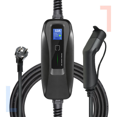 32A Type1/Type2 Draagbare EV-oplaadbus voor Nissan LEAF-oplaadkabels Zwart