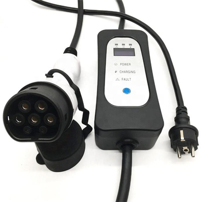 110V-240V wisselstroom Type 2 elektrische auto draagbare EV-oplader met stroomverstelbare Schuko-plug