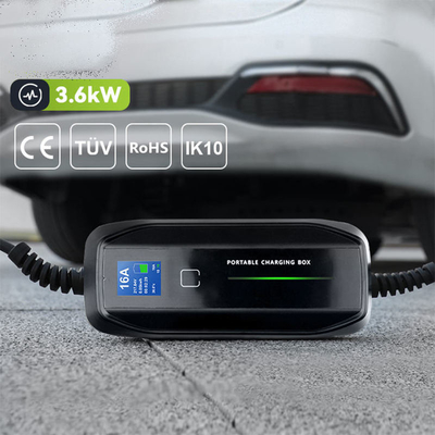 16A Draagbare EV-oplaaddoos Type 1/Type 2 IP67-verbinding Gemakkelijk draagbaar autolader