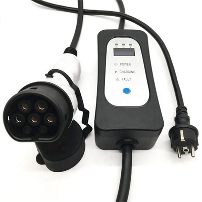 Draagbare EV-oplader voor elektrische voertuigen 16A stroomverstelbaar Iec 62196 Type2 Evse