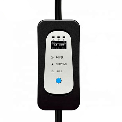 Draagbare EV-oplader voor elektrische voertuigen 16A stroomverstelbaar Iec 62196 Type2 Evse