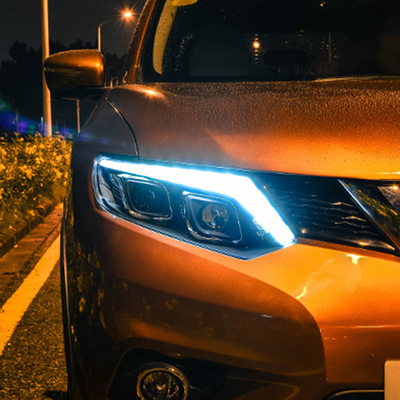 14-16 X-Trail koplampmontage met aangepaste LED-lens en draaibank