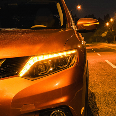 14-16 X-Trail koplampmontage met aangepaste LED-lens en draaibank
