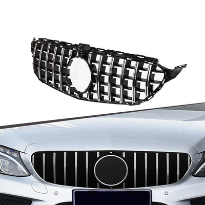 100% getest Abs Gloss Zwart Gt Type Chrome Grille voor Mercedes Benz C-Klasse W205