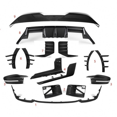 MP-stijl Droog Carbon Fiber Front Bumper Chin Lip Spoiler Voor BMW M2 G87 Auto Fitment Andere