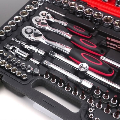 Gepersonaliseerde draagbare kleine mini gereedschapskist 12Pt 6Pt Socket Set Tool Kits voor automobielreparatie