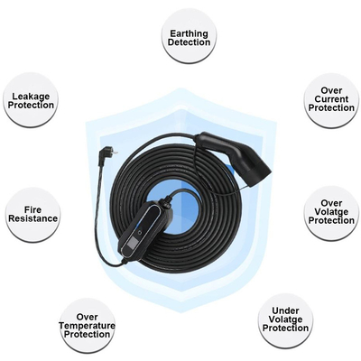 32A Type 2 Draagbare kleine AC Home EV Charger met 5M kabellengte Invoerspanning 110V/230V AC