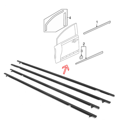 Duurzaam autodeur venster glazen zegel riem Weatherstrip gieten voor Honda Civic 2006-2011